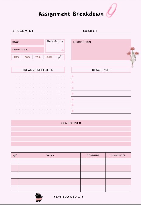Coquette Exam Week Survival Bundle Printable | Student Planner PDF | Assignment Tracker & Study Planner | Pink Academic Reset — image 3 of 3