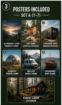 EVL Alternative Living Poster Set · 14 Digital Posters (Tiny Homes, Container Homes, Earthships) — image 3 of 7