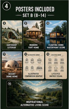 EVL Alternative Living Poster Set · 14 Digital Posters (Tiny Homes, Container Homes, Earthships) — image 4 of 7