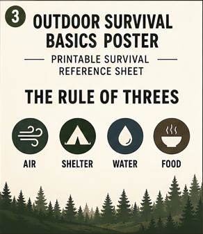 Outdoor Skills & Bushcraft Poster Set • 14 Printable Survival Posters • Camping, Navigation, Firecraft, Shelter, Emergency Wall Art — image 3 of 7